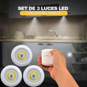 Pack de 3 Luces LED con Control RemotoDescripción