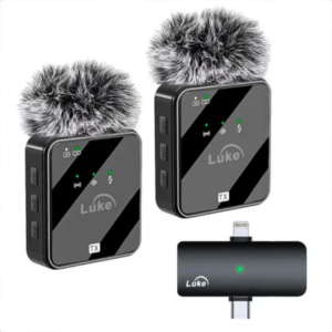 Micrófono Inalámbrico Luke-F15 / 2 Micrófonos / USB-C y Lightning – Negro